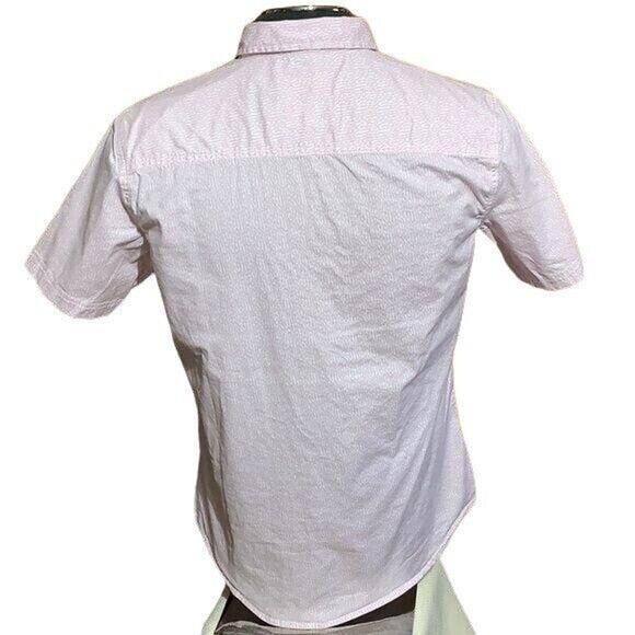 Alexander Julian Mens Button Down Casual Shirt Short Sleeve Pink Beach Medium - Picture 4 of 11